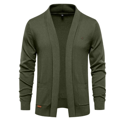 2023 New Winter Cotton Cardigan for Men Quality Mens Sweater Fashion Turn Down Collar Knitted Sweaters for Men