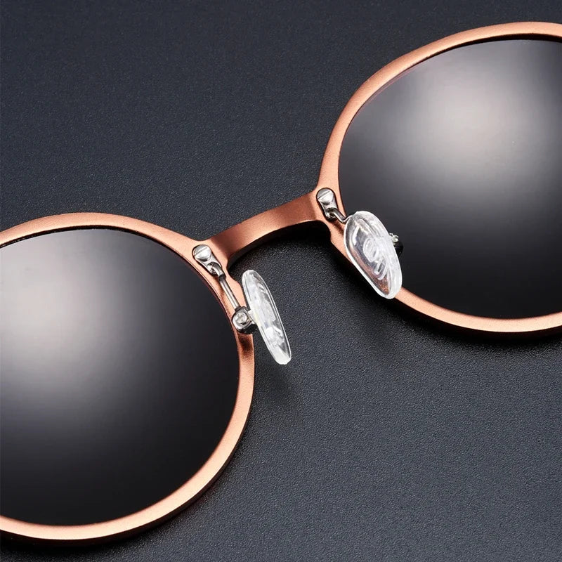 Vintage Aluminum Magnesium Sun Glasses Men Polarized Driving Sunglasses Round Steampunk Shades Brand Designer Eyewear