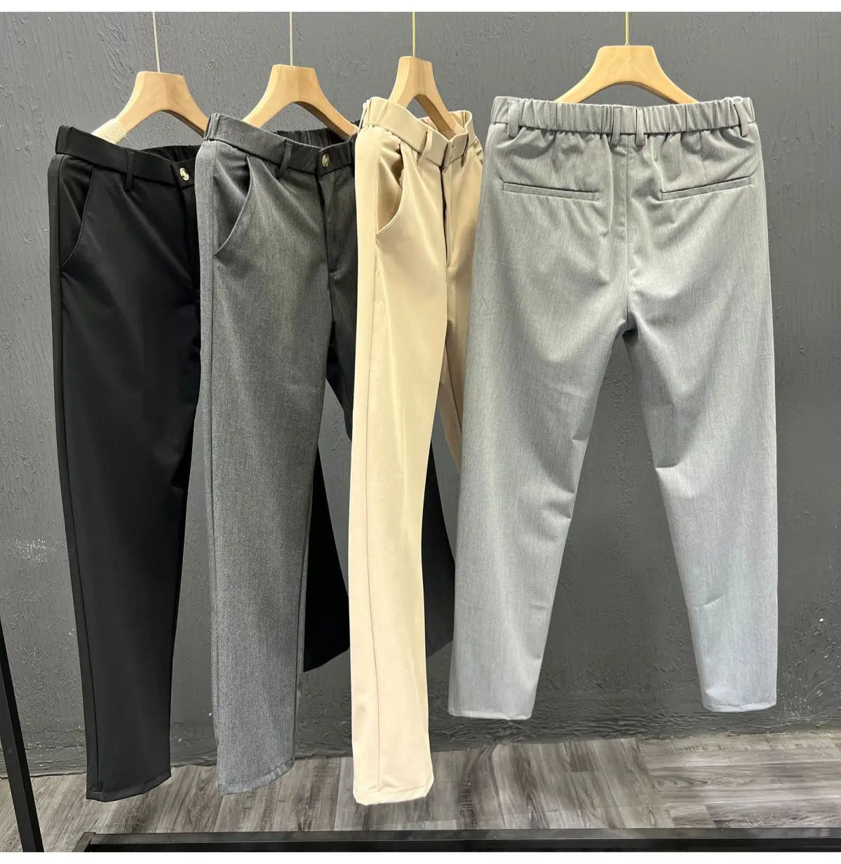 Men's Clothing Summer Fashion Business Casual All Match Suit Pants Formal Strecth Solid Straight Slim Trousers Pantalones Hombre