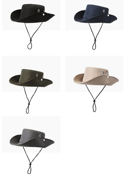 Spring And Summer New Hat Men's Outdoor Mountaineering Sunshade Fisherman Hat Summer Large Brim Breathable Sunscreen Fishing Hat