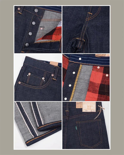 22oz Heavyweight Selvage Denim Jeans Rigid Straight Fit Pants Lot N235