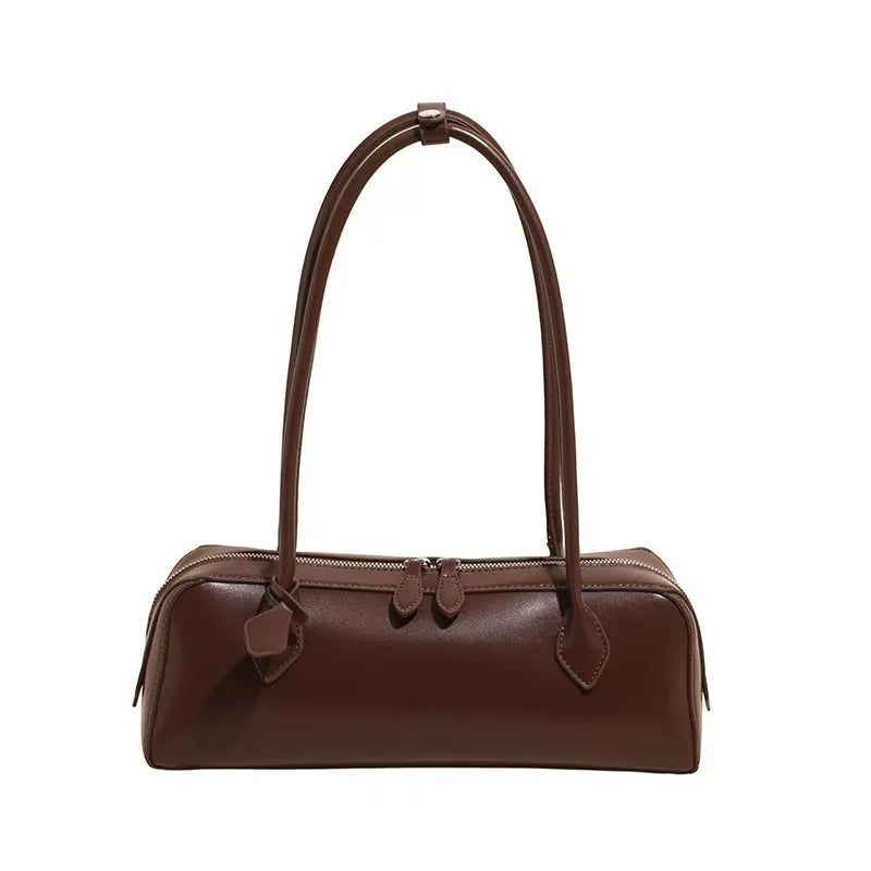 Vintage Long Shoulder Bag Women Shoulder Bag Luxury Cowhide Ladies Handbag Female Commuter Shopping Underarm Bag