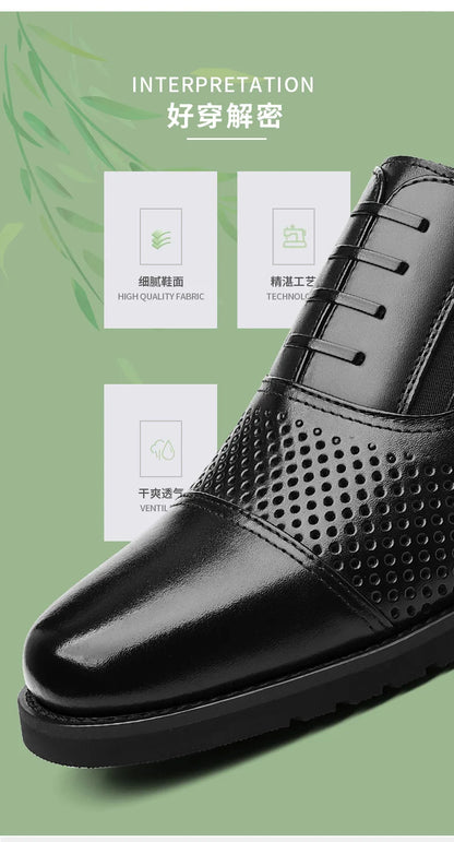 Breathable Hallow New Designer Cow Leather Shoes for Man Summer Autumn Fashion Business Casual Dress Shoes Loafers Man