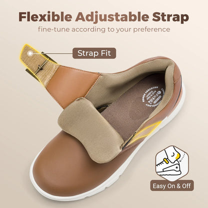 Men's Leather Shoes Wide Shoes for Swollen Feet Men's Diabetic Walking Shoes for Outdoor Business Walking Shoe