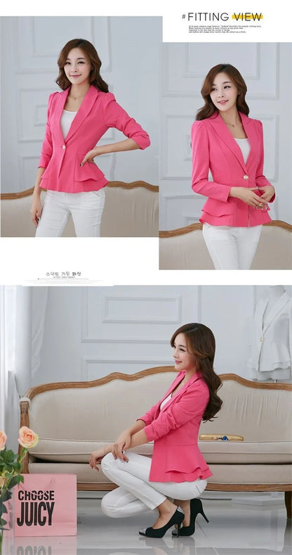 Women's Blazer 2025 New Long Sleeve Blazers Pockets Jackets Coat Slim Office Lady Jacket Female Tops Suit Blazer Femme Jackets
