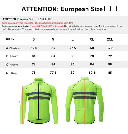 Cycling Windbreaker Windproof Waterproof Reflective Bicycle Jacket Ultralight MTB Road Bike Jersey Portable Cycling Coat