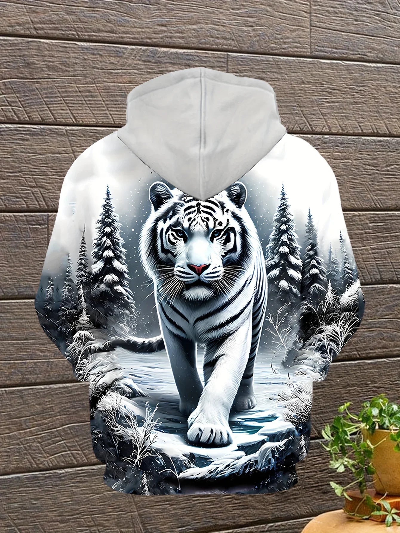 Hot selling new men's autumn tiger print soft, comfortable, breathable hooded sweatshirt outdoor urban fashion clothing