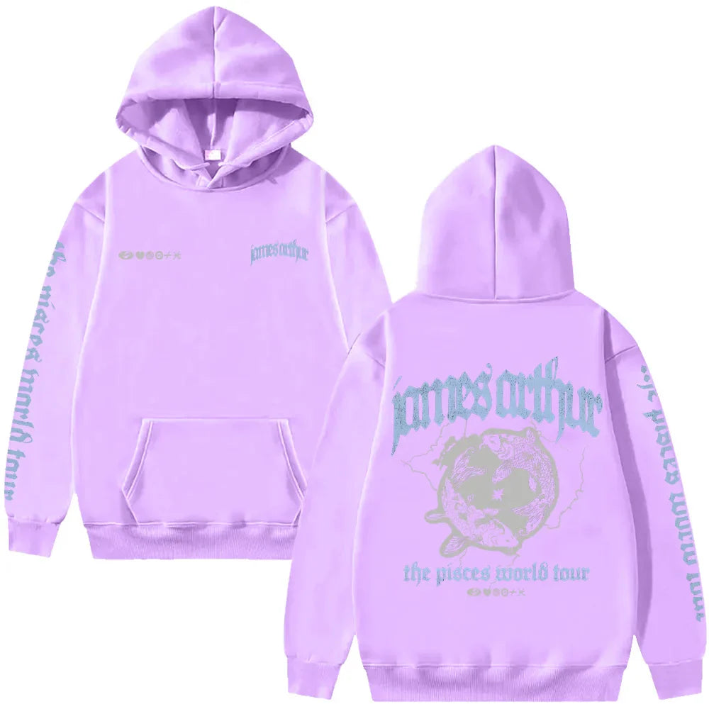 Vintage Pisces Hoodie James Arthur Merch Y2K Sweatshirt Harajuku Casual HipHop Streetwear Women Men Fashion High Street Pullover