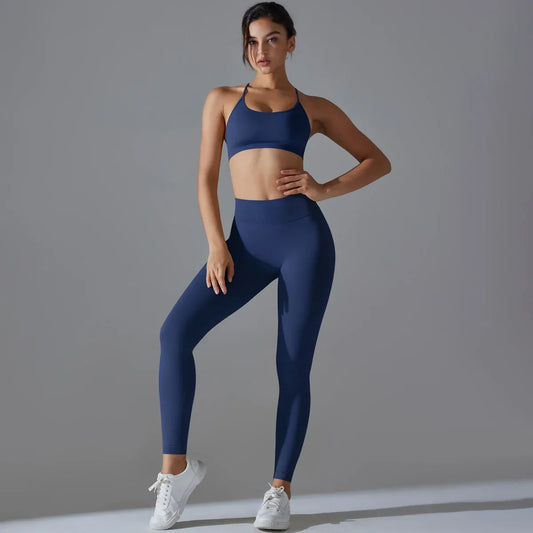 Ribbed Set Woman 2 Piece Seamless Yoga Set Gym Wear Push Up Sports Bra Leggings For Women Workout Outfit Sportswear Tracksuit