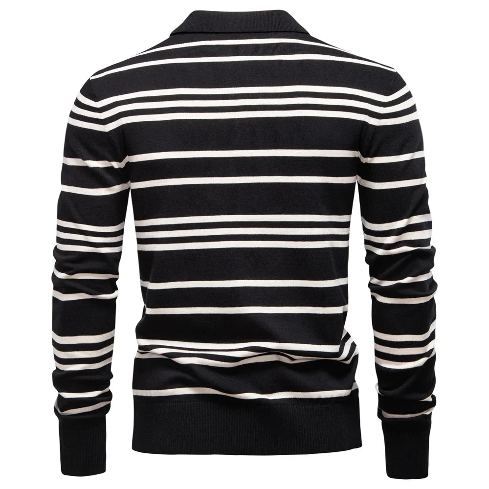 2025 Color Block Polo Men Striped Long Sleeve New Autumn Designer Social Business Premium T-shirts Male