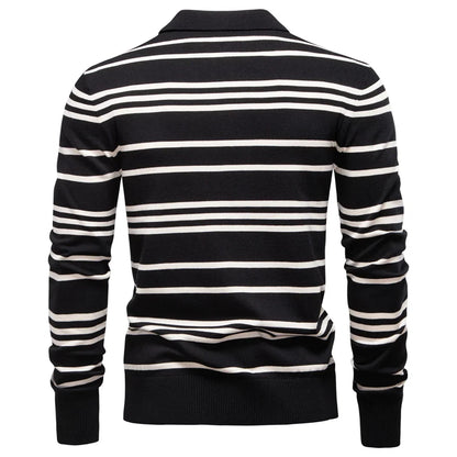 2025 Color Block Polo Men Striped Long Sleeve New Autumn Designer Social Business Premium T-shirts Male