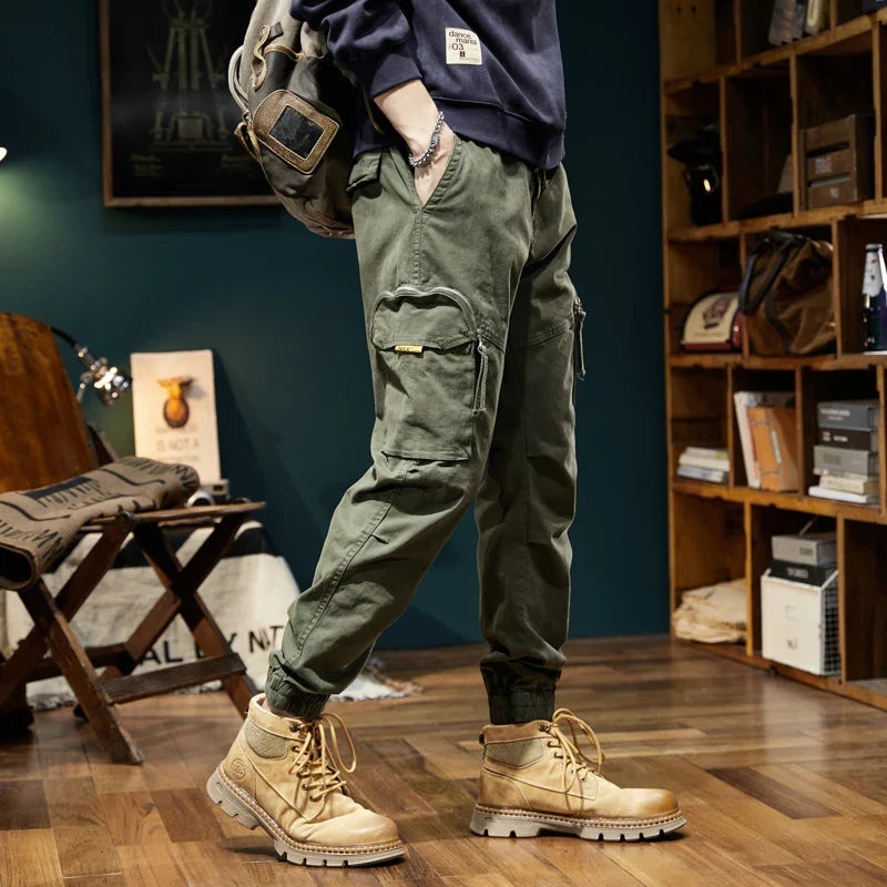Joggers Cargo Pants Mens Casual Hip Hop Multi-Pocket Male Trousers Sweatpants Streetwear Techwear Tactical Khaki Pants BLW9106