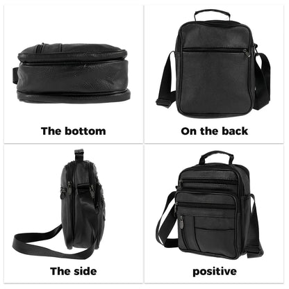 Leather Shoulder Bag for Men Small Crossbody Backpack Shoulder Bag with Adjustable Shoulder Straps PU Leather Chest Bag Daypack