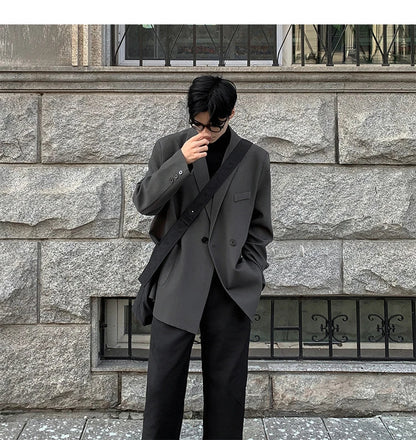 Spring Summer Men Formal Blazers Men Korean Fashion Loose Casual Dress Jacket Men Harajuku Social Suit Jacket Clothing