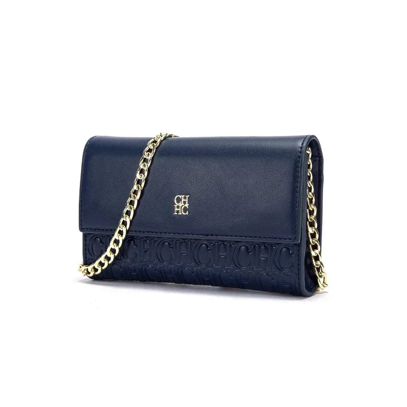 Crossbody Bag Embossed Logo Chain Shoulder Bag Flap Handbag For Women Daily Use Party Night Out Shopping Travel Casual