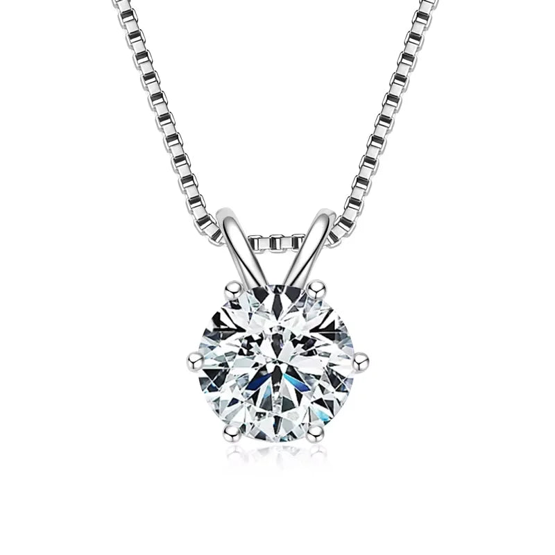 0.5ct-5ct Moissanite Pendant Necklace With Certificate For Women Original Real 925 Silver Chain Solitaire Drop Necklaces