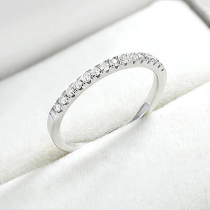 Test Passed Moissanite Ring Matching Wedding Diamond Band for Women 925 Sterling Silver Female Crown Single Tail Ring