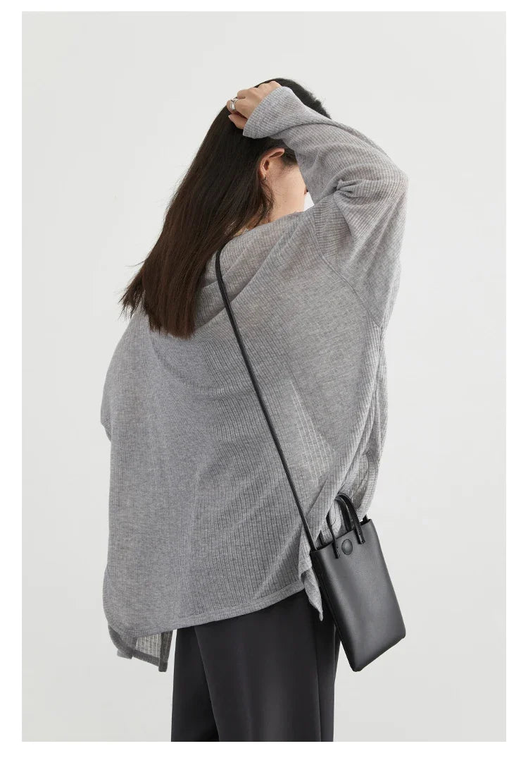 Women's Cardigan New V-neck Long Sleeved Female Shirt Female Jumpers Sun Protection Woman Top Spring Summer 2026