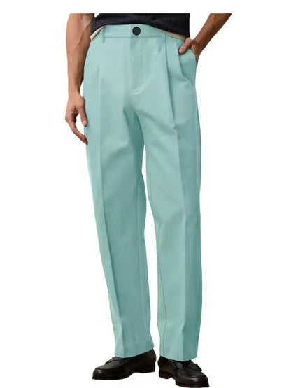Men's Wide Leg Pants  Loose Fit Straight Leg Suit Trousers High Waist Pleated Business Office Formal Casual Men's Dress Pants