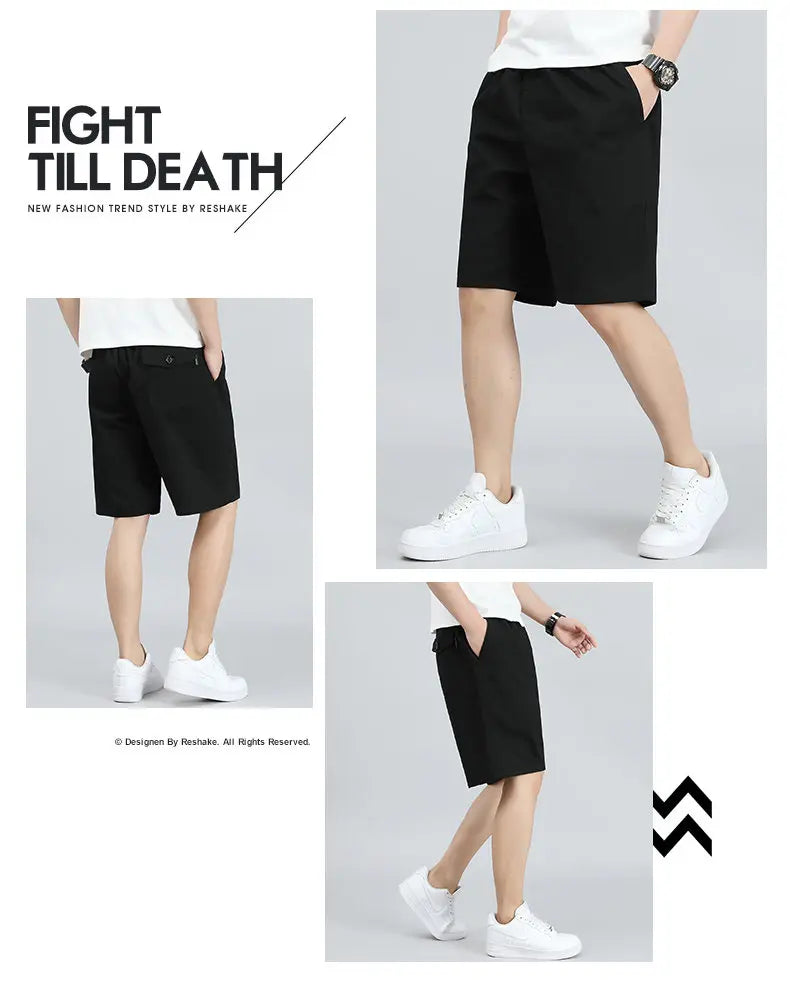 Men's Lightweight Cotton Summer Casual Shorts Loose Wide-Leg Fitness Exercise Work Shorts Comfortable Breathable