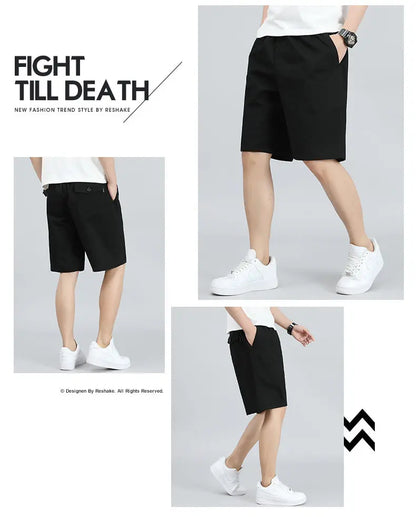 Men's Lightweight Cotton Summer Casual Shorts Loose Wide-Leg Fitness Exercise Work Shorts Comfortable Breathable