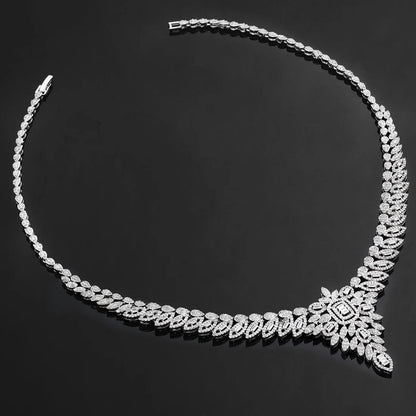 2024 Wedding Jewelry Necklace Sets for Women AAA Cubic Zirconia Bridal Jewellery Set Dubai Saudi Party Engagement Accessory