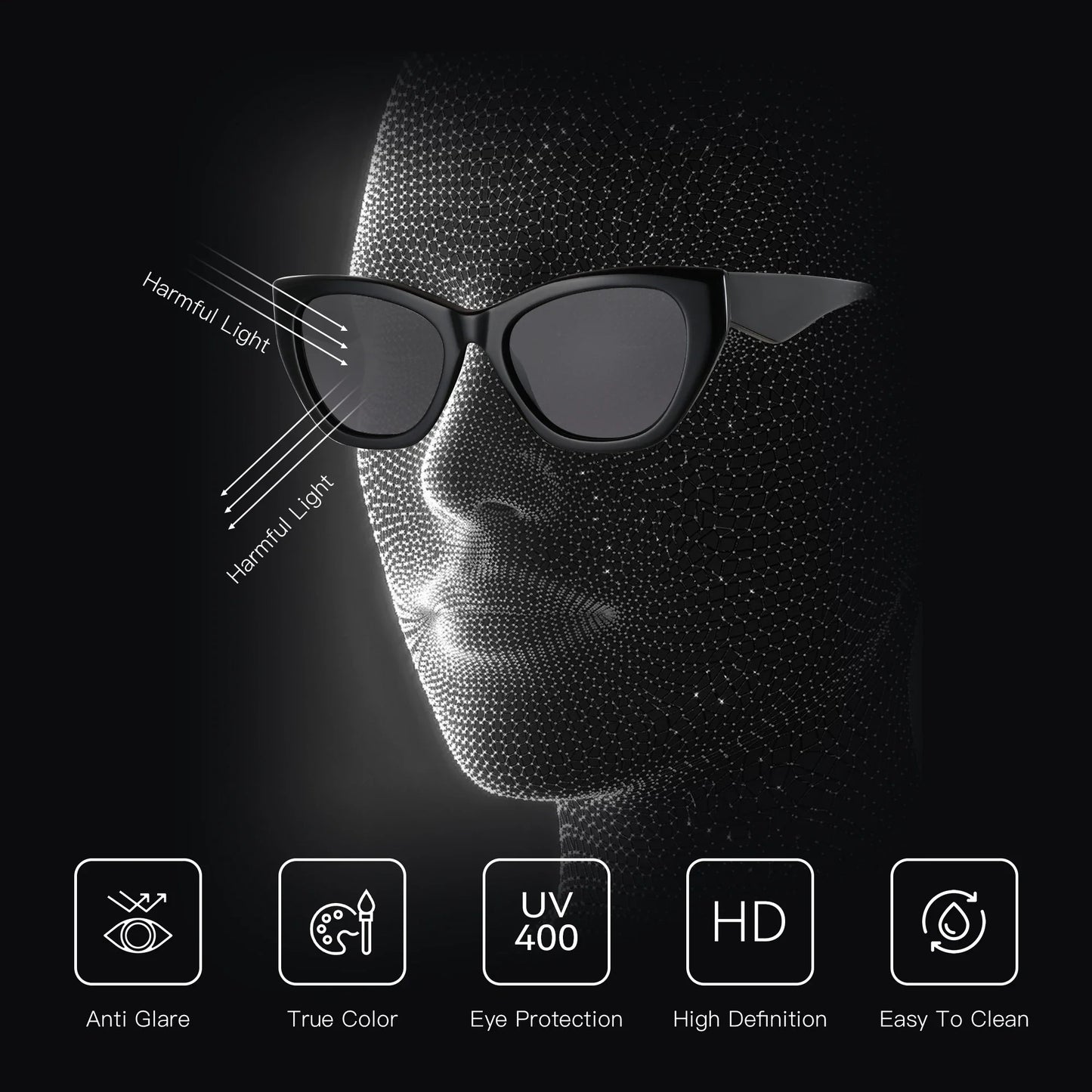 Square Acetate Polarized Sunglasses 2026 New Women Thick Frame UV400 Protection Sun Glasses for Ladies Shopping Gift