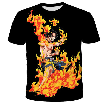 New Japanese anime One Piece cartoon children's adult 3D printed top T-shirt One Piece Dragon Ball boy cartoon top T-shirt