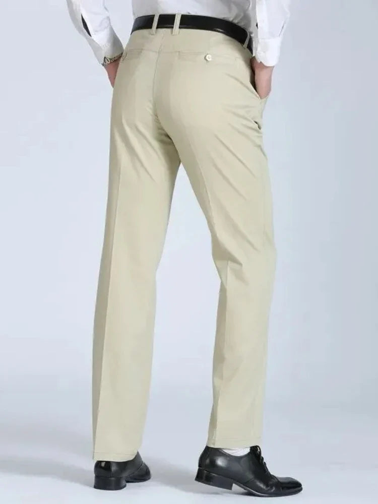 100% Cotton Summer Thin Suit Pants Mens Casual Autumn Thick Classic Business Fashion Stretch Trousers Male Brand Clothes KOACUS