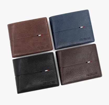 Slim Men's Wallet - New Short Zipper Design, Card & Photo Holder, Simple Coin Pocket - High - Quality PU Leather
