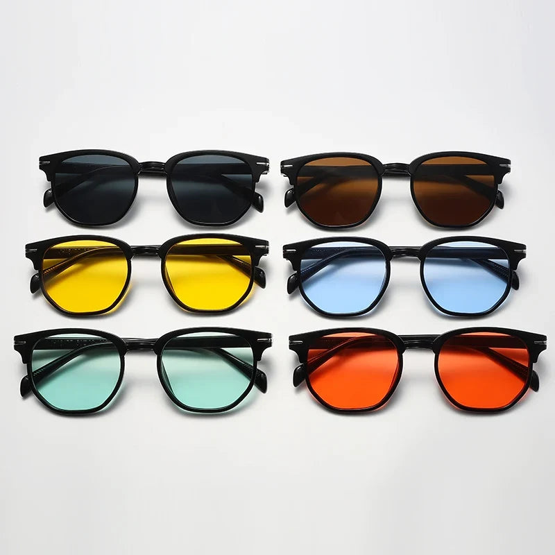 Cycling 6pcs Retro Women Men Small Oval Sun Glasses Fashion Shades Brand Colorful Design Sunglasses Female UV400 Unisex