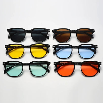 Cycling 6pcs Retro Women Men Small Oval Sun Glasses Fashion Shades Brand Colorful Design Sunglasses Female UV400 Unisex