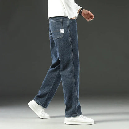 2026 New Y2K  Autumn and Winter Baggy  Jeans Men's  Loose Straight Wide-leg Business Trousers Mens Clothing