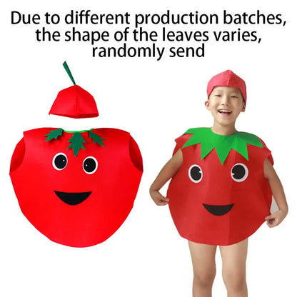 1Set Children Cosplay Fruit Veggie Costume Funny Holiday Party Cute Clothes Suit Children Performance Overclothes Stage Costume