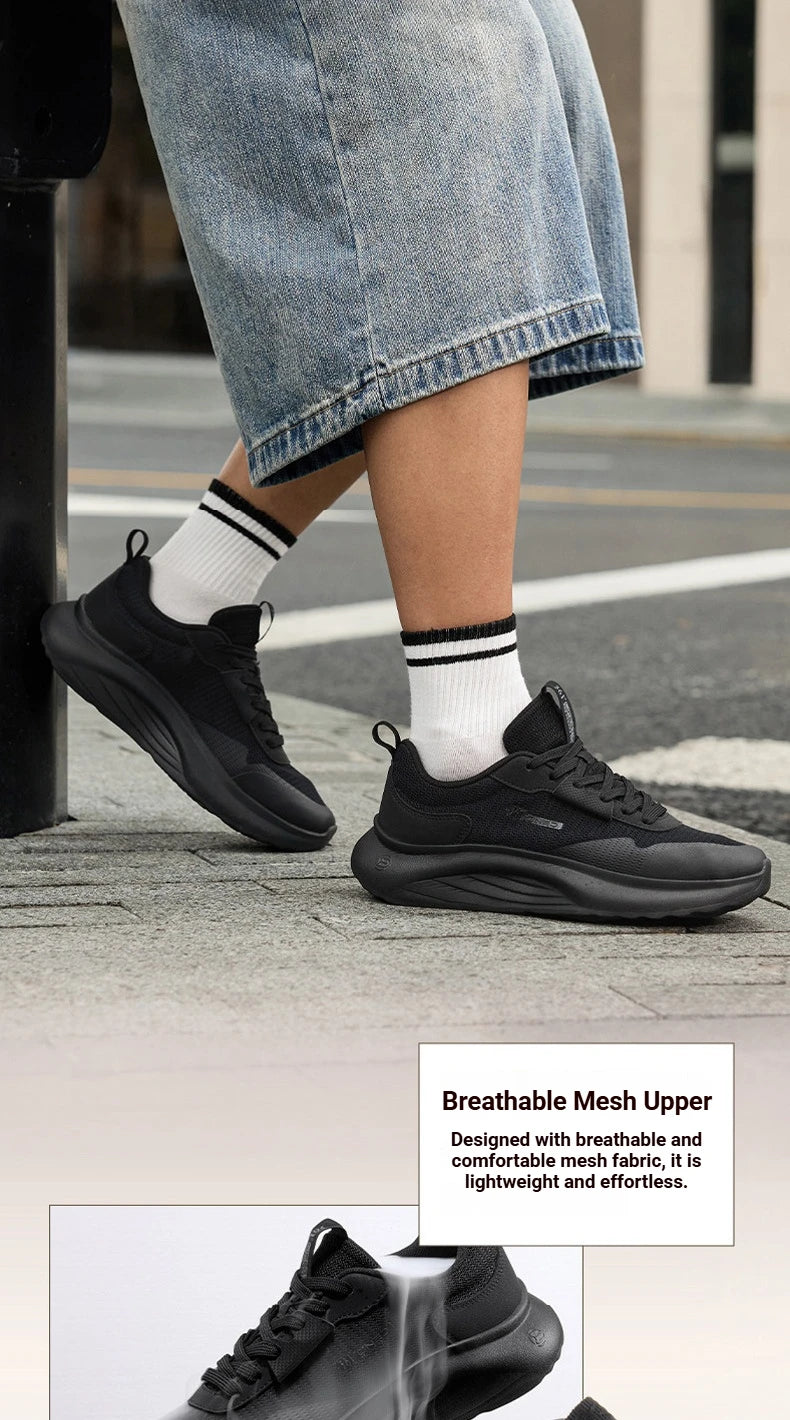 Men's Casual shoes Soft Sole Resilience Comfortable Breathable Pantshoes Black White Mesh Male Sneakers 672616702