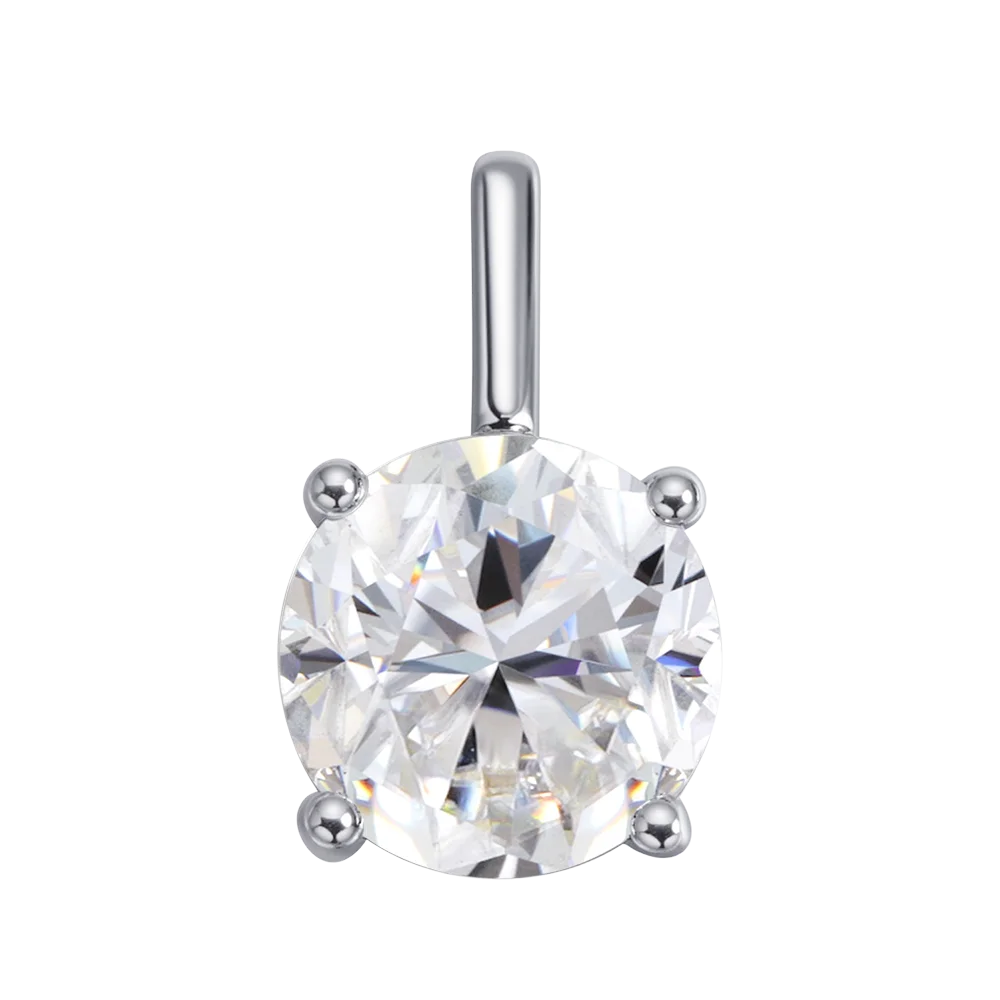 Round Brilliant Cut 2/3/4ct Solitaire Moissanite Pendant Necklaces Women s925 1.5mm Solid Choker Big Diamond Neck Chain