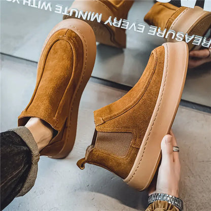Male Chelsea Shoes Spring Autumn High Cut Platform Men's Booties Boots Classic New Size 44 Trendy 2025 Quality Hot Selling Cheap