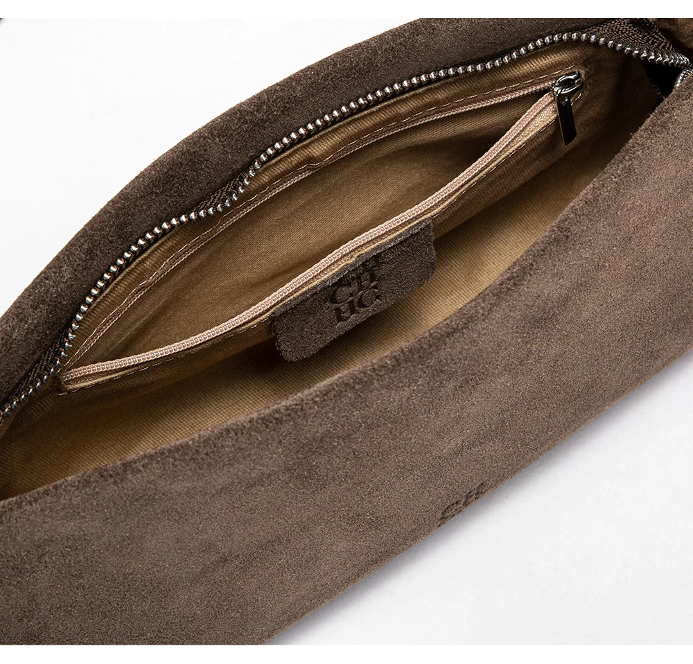 Solid Simple Classic Style Velvet Underarm Bag Elegant Fashion Design Seasonal New French Vintage Shoulder Bag