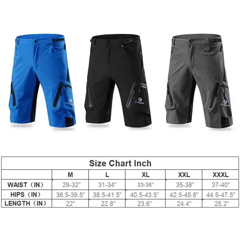 Mountain Bike Shorts Men's Summer Bicycle MTB Shorts Loose Fit Lightweight Outdoor Sports MTB Cycling Shorts