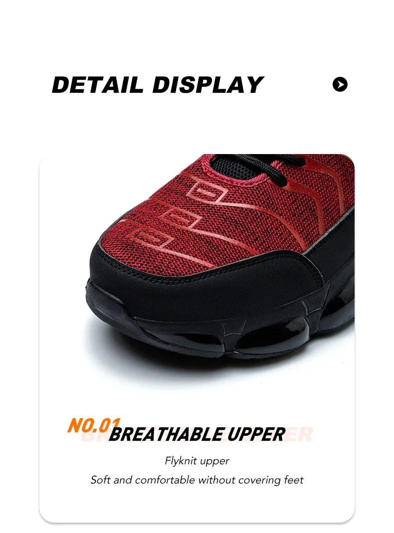 New 2024 Fashion Steel Toe Work Safety Shoes For Men Anti-smash Anti-puncture Indestructible Sneakers Protective Male Footwear