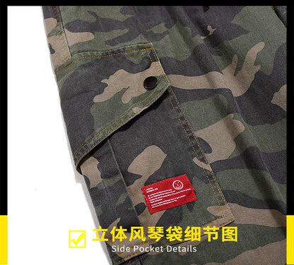 Big Size Men's Cargo Pant Elastic Waist Cotton Jogger Trouser Male Camouflage Loose Spring Pocket Extra Large Plus Baggy Hip Hop