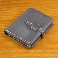 Luxury Handmade Genuine Leather Men Wallet Bifold Purse Male Wallets Short Money Clip Vintage Leather Money Bag with zip pocket