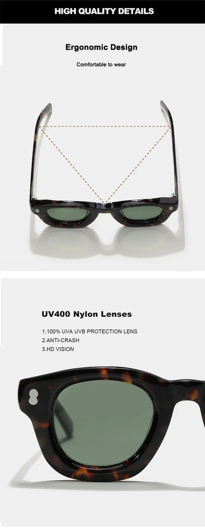 Tortoiseshell Round Frame Handmade Sunglasses Designer Men SSCOT Acetate Women's Beach Sun UV400 Sunglasses Can Be Carved