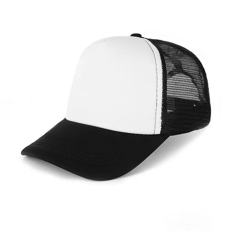 Unisex Cheaper 5 Panel Trucker Hat For Adult Summer Net Baseball Cap Men Women Sponge Mesh Adjustable Sun Hat Visor