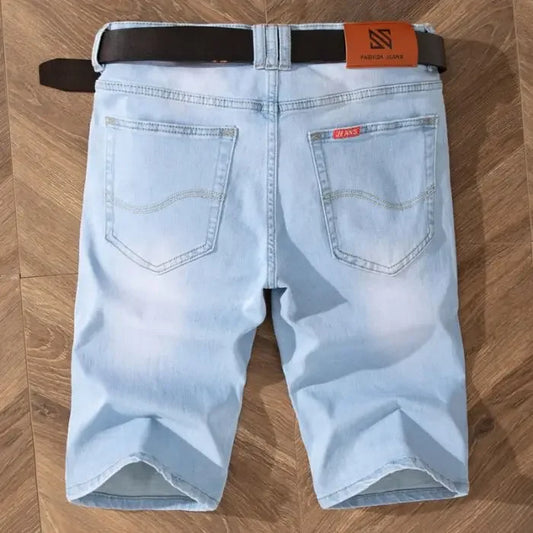 2025 Summer Brand Stretch Thin Bermuda Masculina Cotton Denim Jeans Jorts Men Knee Length Soft Ropa Hombre Shorts