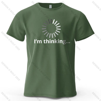 I'm Thinking Creative Printed Men's T-Shirt 100% Cotton Oversized Daily Graphic Tees for Women Tops Tees Casual Streetwear