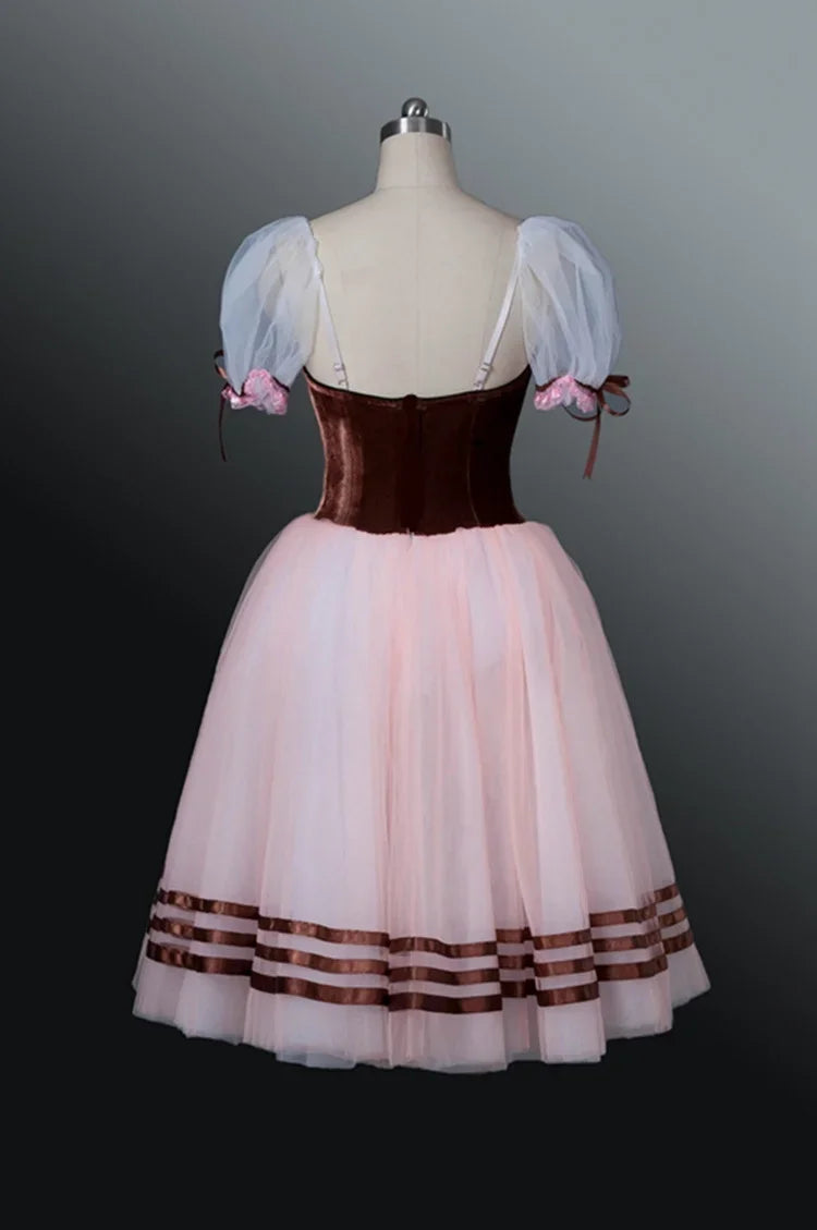 Red Giselle Ballet Dance Ballerina Tutu Dress For Girls Women Stage Performance Costume Long Ballet Dancing Dresses