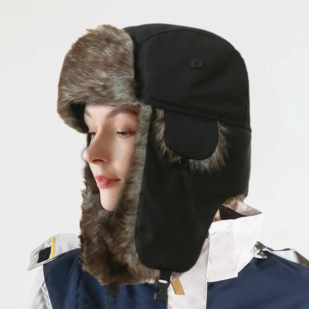 Men Women Russian Hat Trapper Bomber Hats Winter Thermal Male Caps Hat Faux Earflap Ski Lei Feng Snow Caps Outdoor Ushanka Y1D0