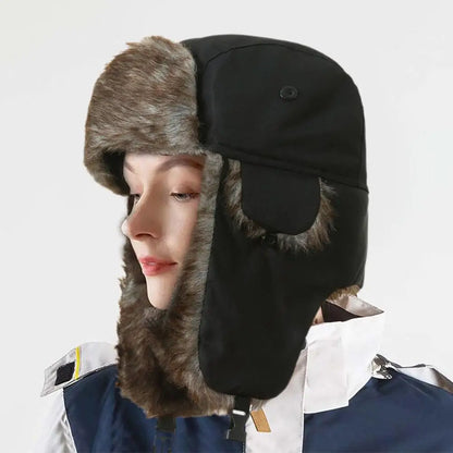 Men Women Russian Hat Trapper Bomber Hats Winter Thermal Male Caps Hat Faux Earflap Ski Lei Feng Snow Caps Outdoor Ushanka Y1D0