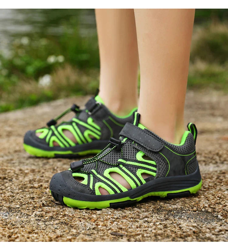 Summer Breathable Children Casual Beach Footwear Closed Toe Sandals For Kids Boys Sport Walking Shoes Size 30-39